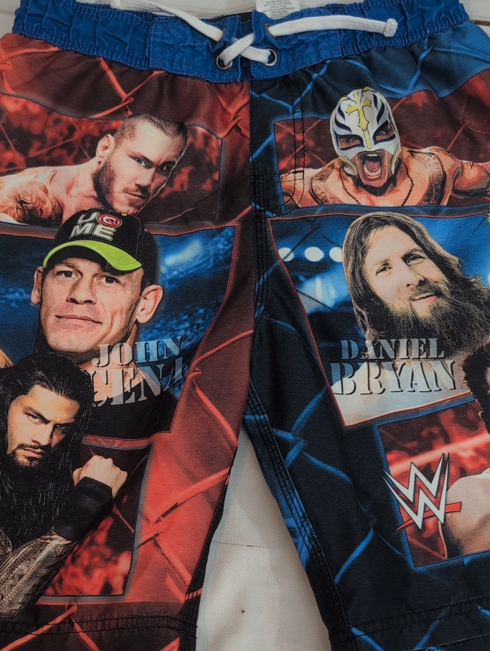 WWE Boys L 10/12 Swim Trunks John Cena Roman Reigns Orton Rey Mysterio Wrestling